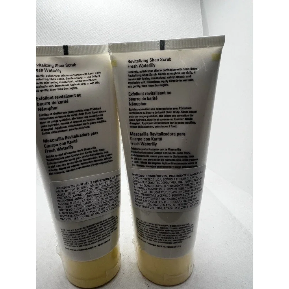 2 Mary Kay Satin Body Revitalizing Shea Scrub Fresh Waterlily 5.5 oz = 11 oz